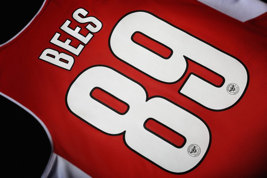Image showing a basketball style jersey for Brentford FC manufactured by Elms